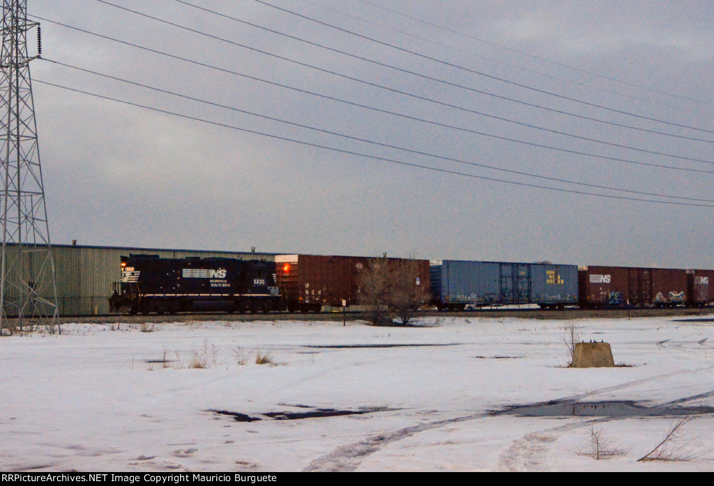 NS GP38-2 Locomotive making moves in the yard